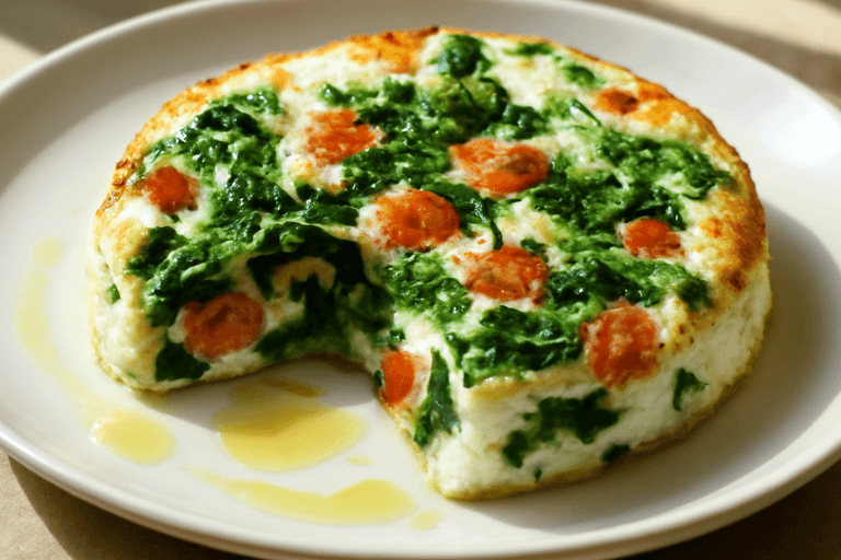 Tortilla de Claras con Espinacas y Tomate