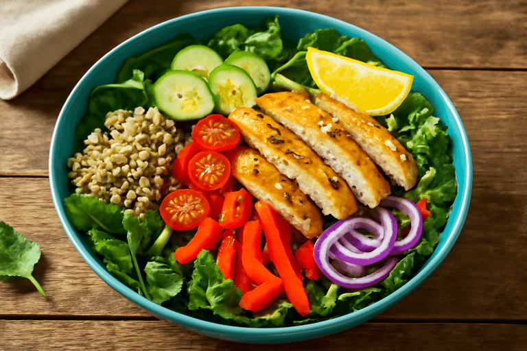 Kleurrijke Kipsalade met Quinoa en Citroendressing