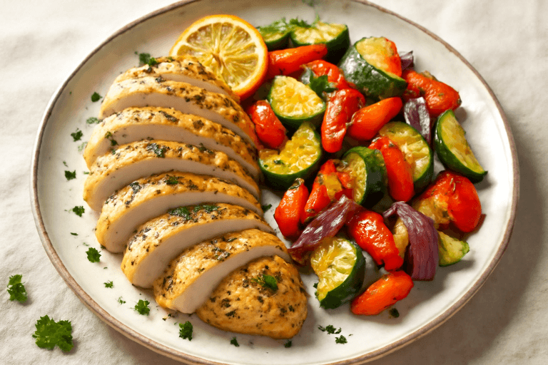 Grilled Lemon Herb Chicken with Roasted Vegetables