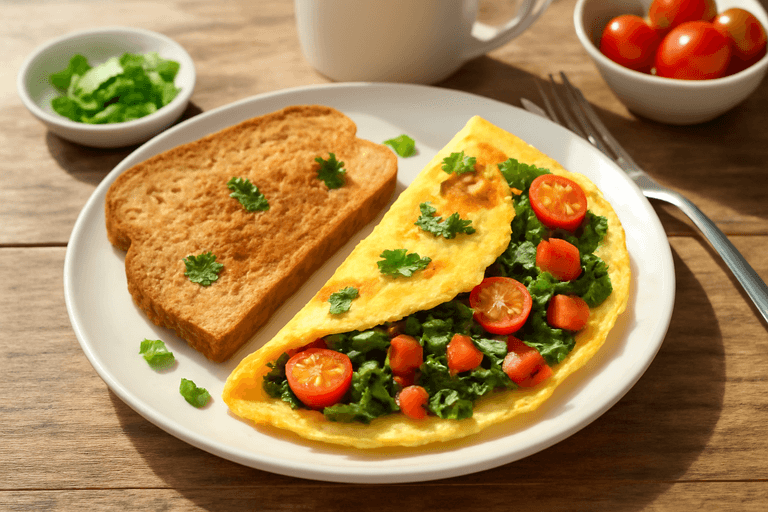 Energizing Veggie Omelette with Wholegrain Toast