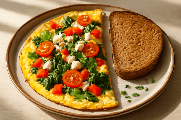 High-Protein Veggie Omelette with Whole Grain Toast