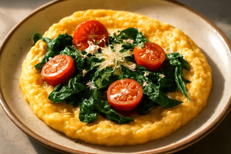 Omelette Classica Proteica con Spinaci e Pomodori