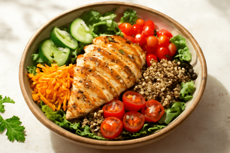 Salade Complète au Poulet Grillé & Légumes Croquants