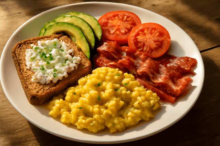 Herzhafter Protein-Power-Frühstücksteller