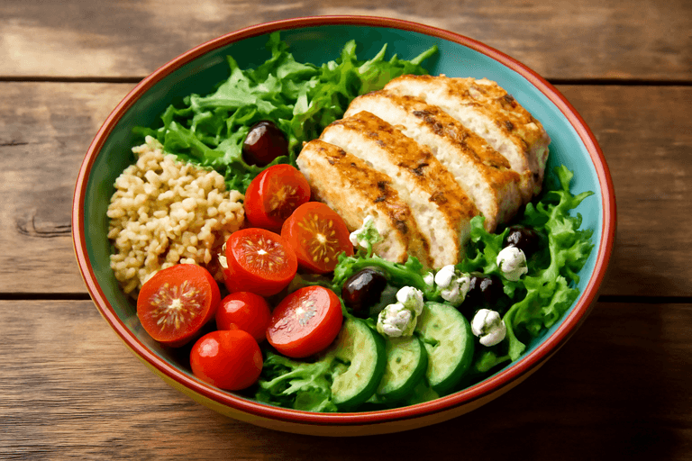 Insalata di Pollo Mediterranea con Quinoa