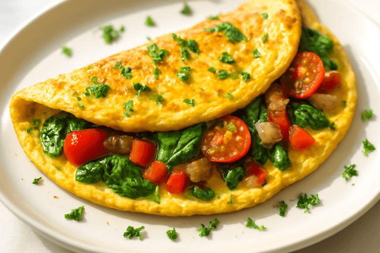 Proteinrik klassisk omelett med grönsaker