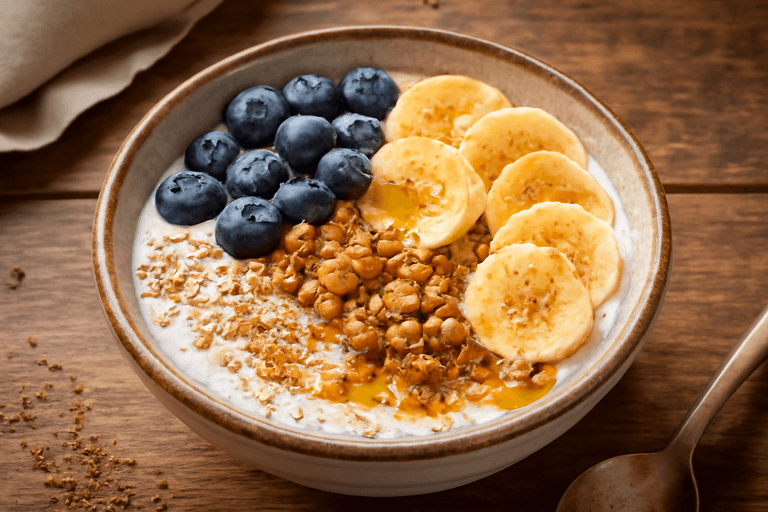 Energie-Ontbijtbowl met Griekse Yoghurt, Bessen en Walnoten