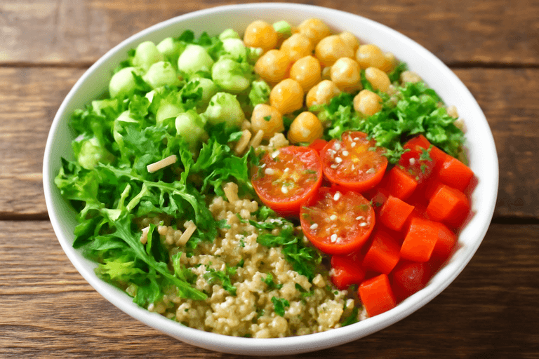 Salade de Quinoa aux Légumes Croquants & Pois Chiches