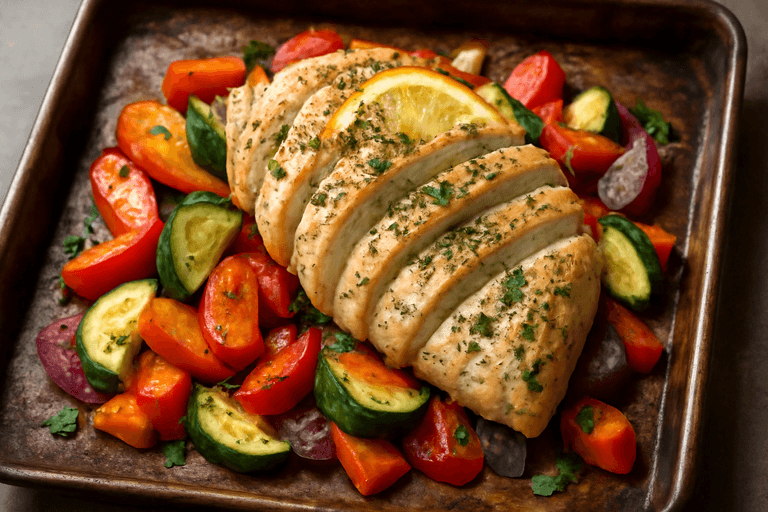 Herbed Lemon Chicken with Roasted Vegetables