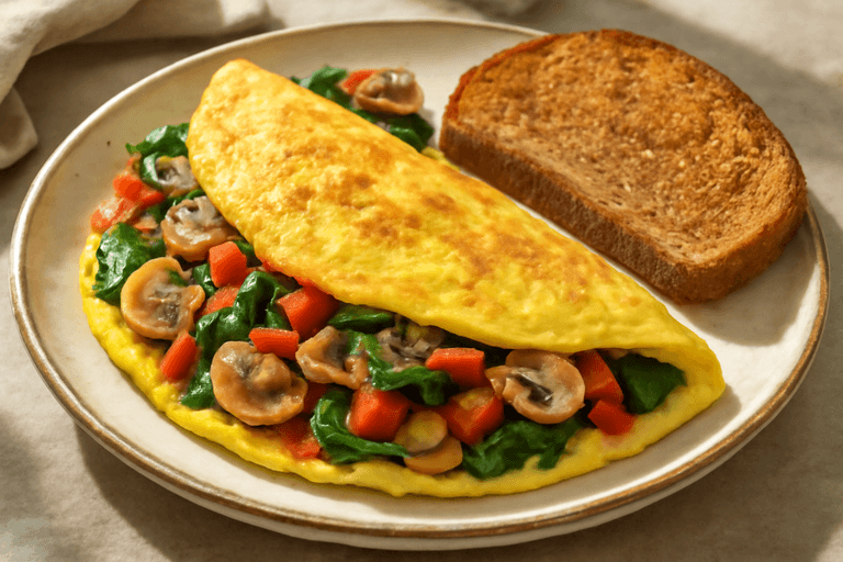 Energizing Vegetable Omelette with Whole Grain Toast