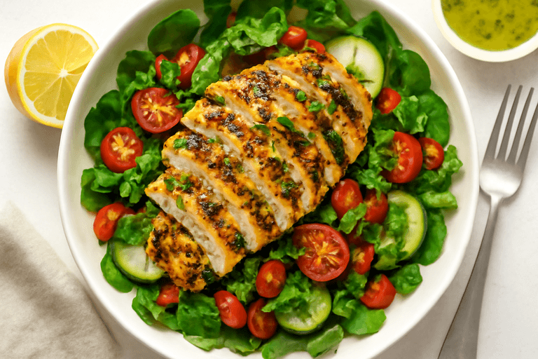 Grilled Lemon Herb Chicken Salad