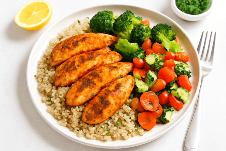 Hähnchen-Gemüse-Pfanne mit Quinoa