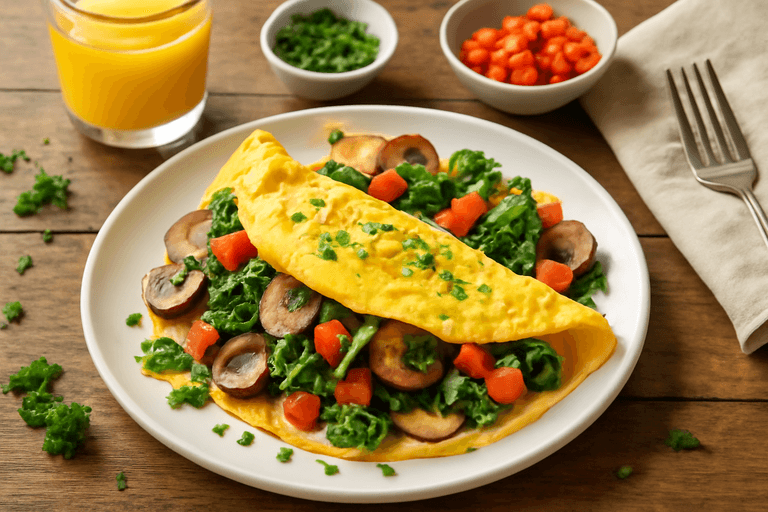 Omelette légère aux légumes de saison