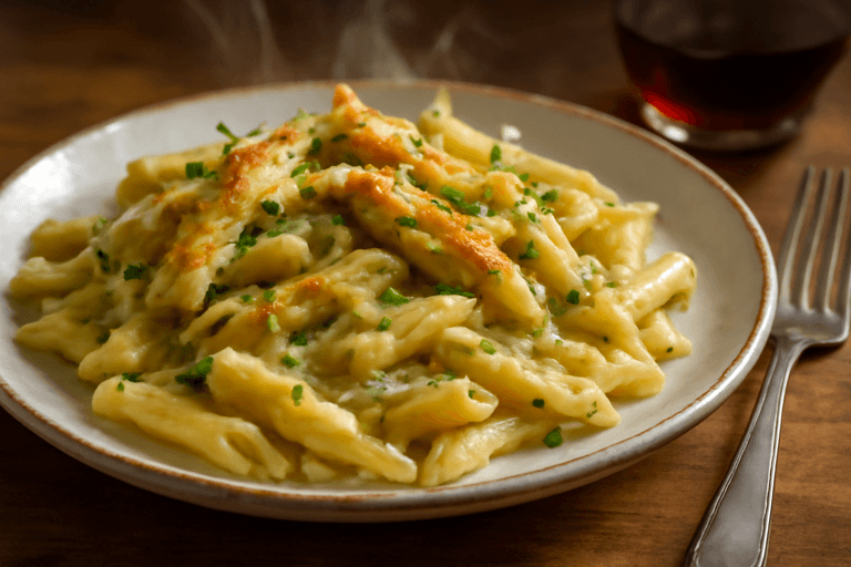 Pasta Clásica Alta en Calorías con Pollo y Queso