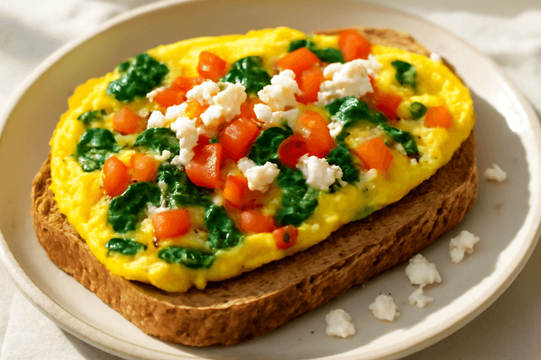 Ομελέτα Πρωτεΐνης με Σπανάκι & Ντομάτα