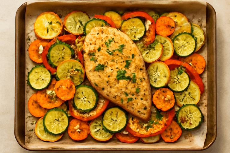 Κοτόπουλο στο Φούρνο με Λαχανικά και Μυρωδικά