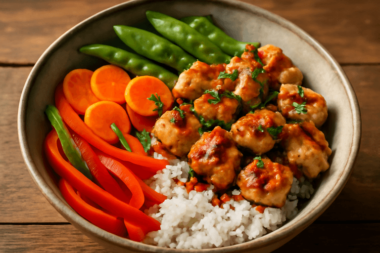 Proteinrik klassisk kyckling- och risskål