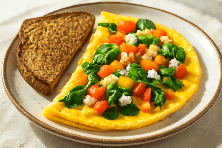 Energizing Veggie Omelette with Wholegrain Toast