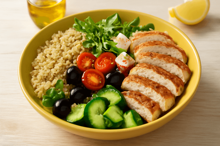 Insalata di Pollo Mediterranea con Quinoa
