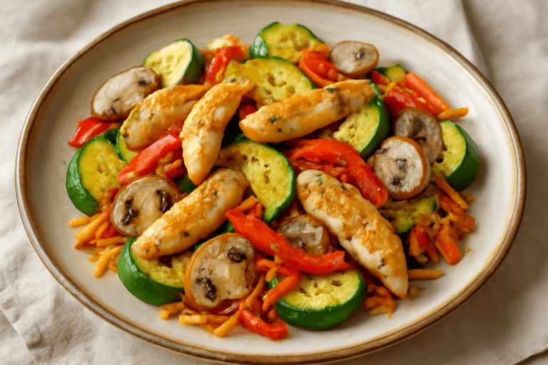 Poêlée de Poulet aux Légumes d'Été