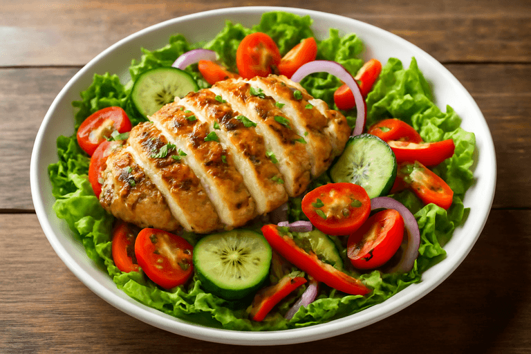 Lätt kycklingsallad med citron och örter