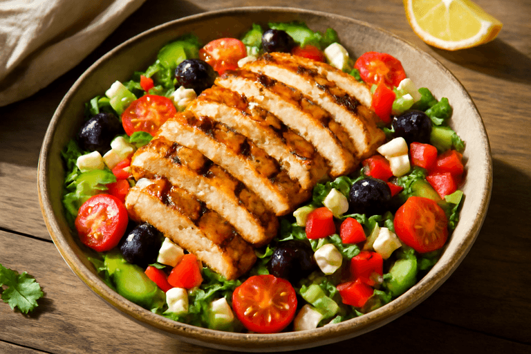 Salade de poulet méditerranéenne énergisante