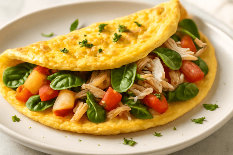 Proteinrik klassisk omelett med grönsaker