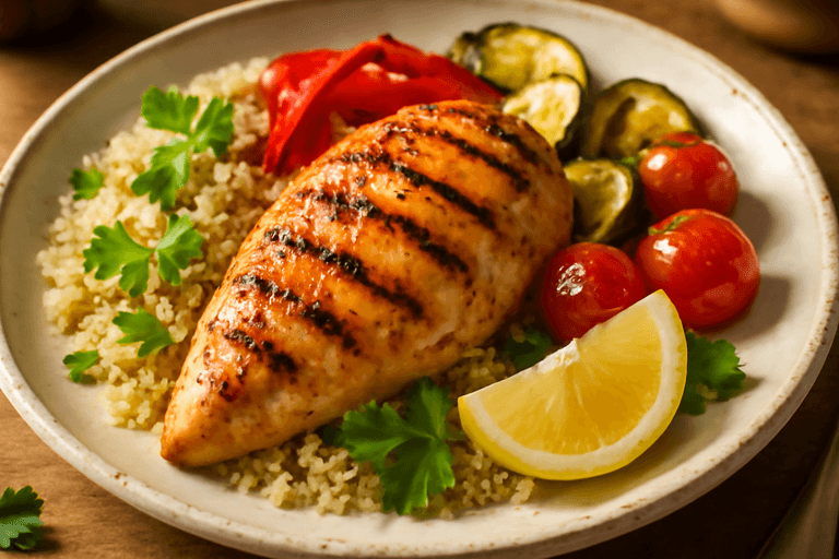Gegrilde Kipfilet met Geroosterde Groenten en Quinoa