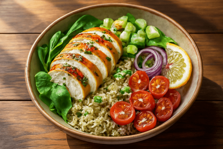 Light Mediterranean Chicken & Quinoa Bowl