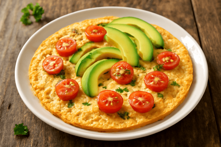 Kraftvolles Frühstücks-Omelette mit Hafer & Avocado