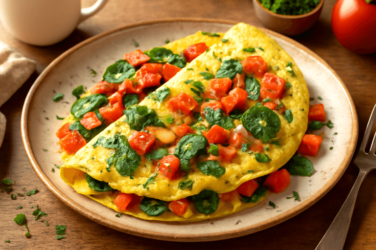 Omelette classique aux légumes et fines herbes