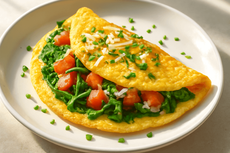 Energizer Omelet met Spinazie en Tomaat