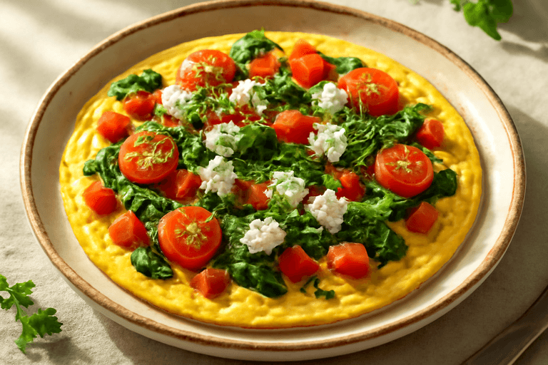 Omletă energizantă cu legume mediteraneene