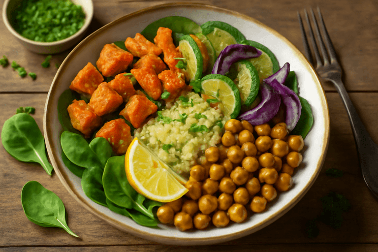 Bol Vitalité aux Légumes Rôtis, Quinoa et Pois Chiches