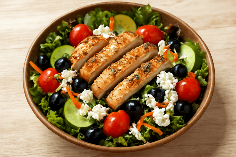 Amanida Mediterrània de Pollastre a la Planxa