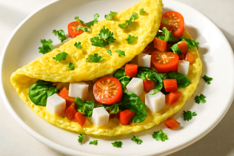 Proteinrik klassisk omelett med grönsaker