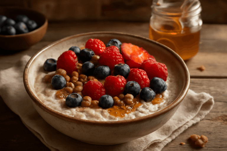 Energi Frokostbolle med Havre, Bær og Nøtter