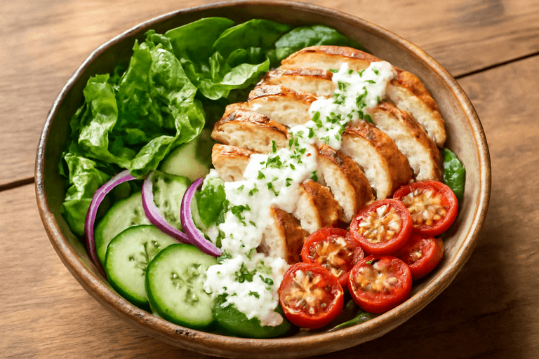 Light Mediterranean Chicken Salad Bowl