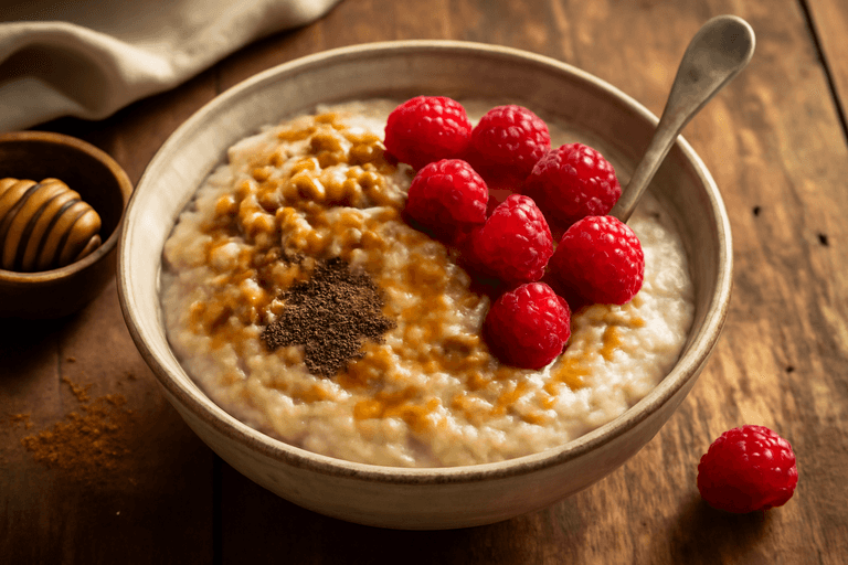 Proteinowa owsianka z malinami na dobry początek dnia