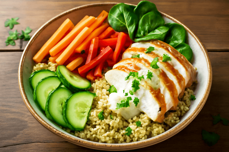 Klassisches Hähnchen-Quinoa-Power-Bowl