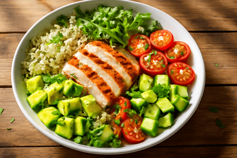 Salade complète poulet & quinoa aux légumes croquants