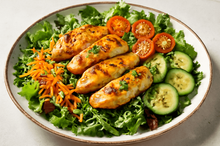 Salade de Poulet Croquante aux Légumes Colorés