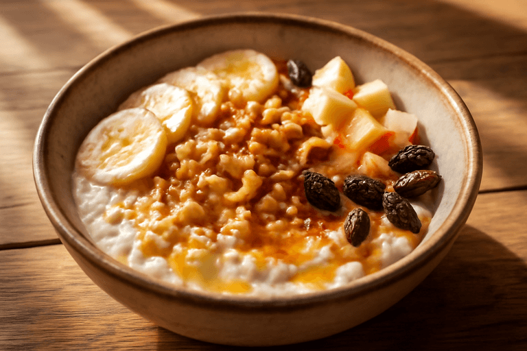 Protein-Power-Frühstücksquark mit Haferflocken & Nüssen