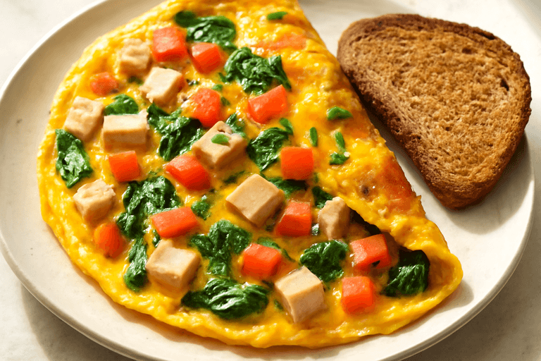Protein-Power Omelette mit Vollkornbrot