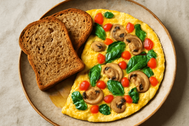 Omletă Clasică Proteică cu Legume la Aburi