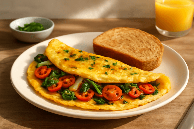 Frisse Groente-Omelet met Volkoren Toast