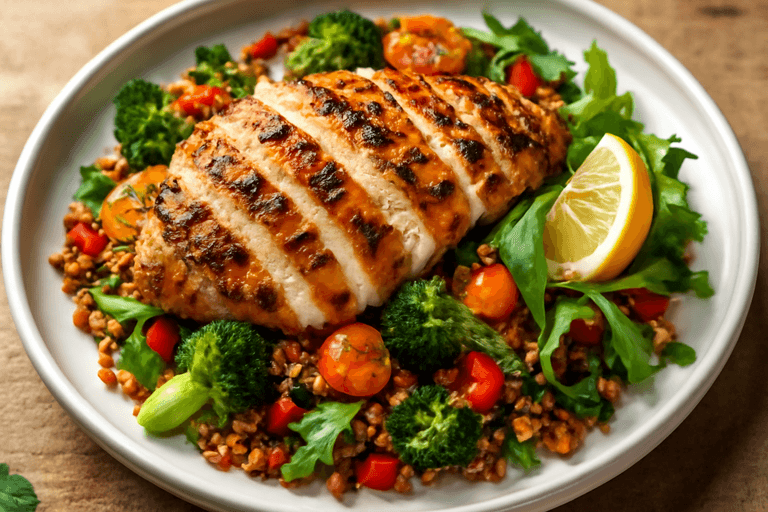 Gegrilde Kipfilet met Geroosterde Groenten & Quinoasalade