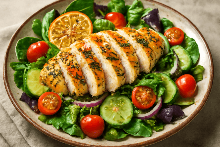 Grilled Lemon Herb Chicken Salad