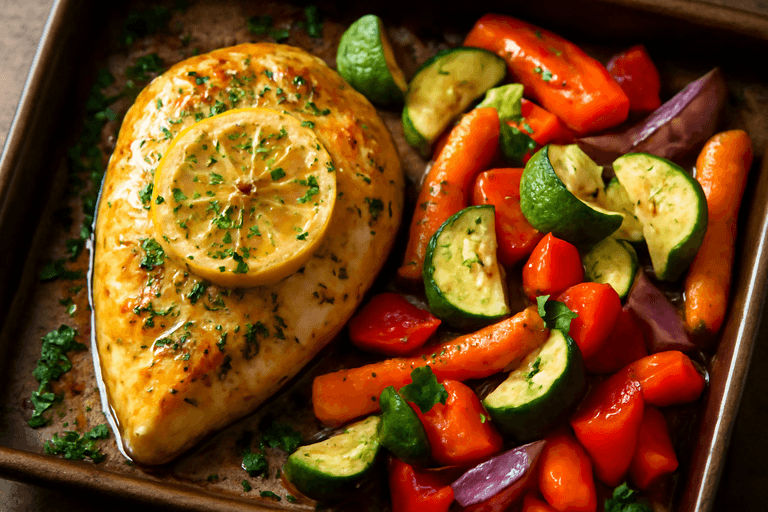 Herbed Lemon Chicken with Roasted Vegetables