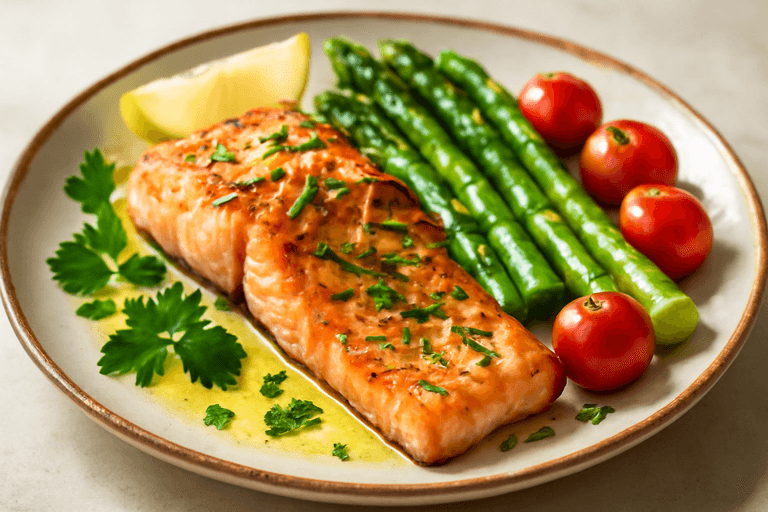 Gegrilde Zalm met Citroen & Groene Asperges